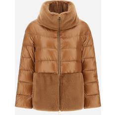 Piel sintética Chalecos Herno CAPE AUS NYLON ULTRALIGHT UND NEW LADY FAUX FUR female Capes Camel