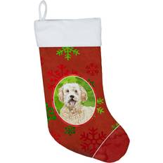 Gold Stockings Caroline's Treasures CK4025CS Christmas Snowflakes Goldendoodle Christmas Stocking