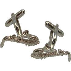 Bassin and Brown Saxophone Cufflinks Silver