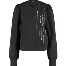 Taifun Sweatshirt With Rhinestone Embellishment Black