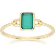 Agat Ringar Gemondo Classic Baguette Chalcedony Ring in 9ct Yellow Gold