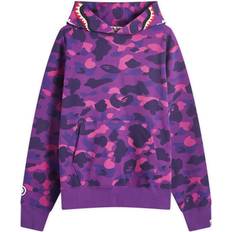 Bape Clothing Bape Bathing Ape Men's Colour Camo Shark Pullover Hoodie Purple