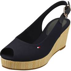 36 ½ - Dam Sandaletter Tommy Hilfiger Iconic Elba Sling Back Wedge - Blå