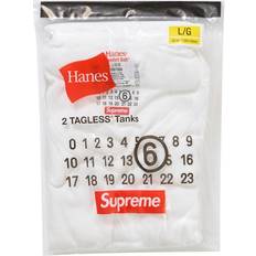 Supreme Tank Tops Supreme Hanes Tagless Tank Top 2 Pack - White