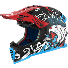 LS2 Crosshjelm MX437 Fast II Mini Starmaw, Sort Junior, Børn
