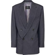 Dam - Linne Kavajer Etro Striped wool-blend blazer blue (UK 18)