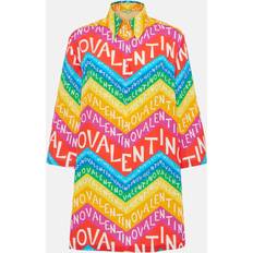 Valentino Multifärgade Klänningar Valentino Logo cotton shirt dress