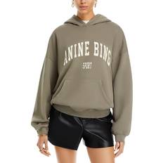 Anine Bing harvey combed-cotton hoodie women Combed Cotton Grey