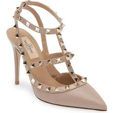 Valentino Shoes Valentino Women's Rockstud T-Strap Pointed Toe Pump 41.5 Poudre