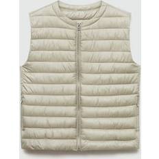 Fabric - Women Vests Mango Mango Women's Quilted Vest Light Heather Gray