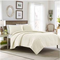 Duvet Covers Laura Ashley Felicity Cotton Reversible Ivory Quilt Set - Off-White (Full/Queen) Duvet Cover White