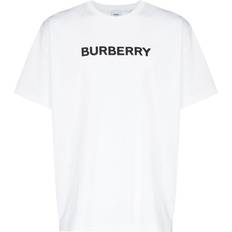 Burberry Uomo Magliette Burberry Logo Print Cotton Oversized T-Shirt White/Black