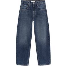 Mango Mørkeblå jeans med talje og barrel-ben