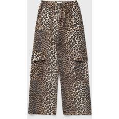 Beige - Women Jeans Ganni Angi Animal Print Cargo Jeans