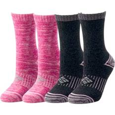 Columbia Underwear Columbia Women's Pack Moisture Control Crew Socks (US, Alpha, One Size, Regular, Regular, Haute Pink/Charcoal/Haute Pink/Charcoal)