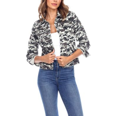 Camouflage - Women Jackets White Mark 8060-01-S Camo Print Denim Jacket for Women, Gray