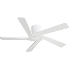 Ebern Designs 54" 5 Solid Wood Blades Indoor Mount Fan w/ Remote - White Ceiling Flush Light