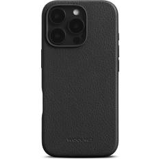 Woolnut iPhone 16 Pro Ægte Læder Cover MagSafe Kompatibel Sort