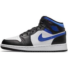 Jordan White Sport Shoes Jordan Air 1 Mid GS - White/Black/Racer Blue