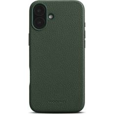 Woolnut Mobiltilbehør Woolnut iPhone 16 Plus Ægte Læder Cover MagSafe Kompatibel Grøn