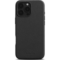 Woolnut iPhone 16 Pro Max Ægte Læder Cover MagSafe Kompatibel Sort