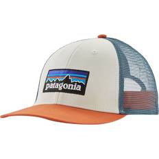 Patagonia P-6 Logo LoPro Trucker Hat White w/Redtail Rust