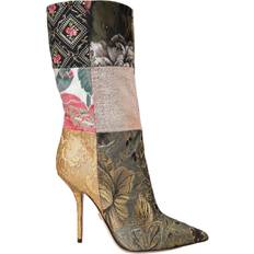 Sko Dolce & Gabbana Multicolor Patchwork Print Heeled Boots Sko Boots Women Shoes, Color_Multifarver, Dame, EU36/US5.5, Material: 90% Nylon 10% Viscose, Multicolor, Multifarver, New with tags, Sko, Støvler