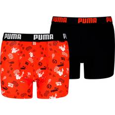 Puma Boxershorts Børnetøj Puma Kids' Printed Boxer Briefs pack, Red, 10, Clothing Black