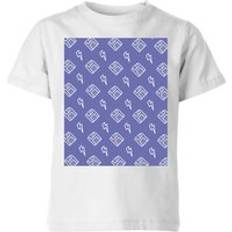 By IWOOT Floppy Disc Pattern Purple Kids' T-Shirt White 5-6 Years White