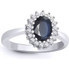 Sapphire - White Gold Rings Jewelco London 9ct white gold jewelco london diamond sapphire classic royal cluster ring 11mm