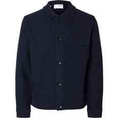 Blå - Herre - Overshirts Jakker Selected 100% Uld Shacket Blå