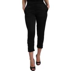 Ermanno Scervino Black High Waist Capri Cropped Pants IT42