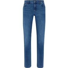 Cashmere Jeans BOSS Blaue Regular-Fit Jeans aus italienischem Denim mit Kaschmir-Haptik