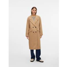 Beige - Uldfrakker Vero Moda Vmharper Frakke - Brokade