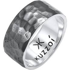 Kuzzoi Herren Bandring Gehämmert 925 Sterling Silber Herrenschmuck ct
