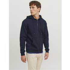 Jack & Jones Herr - Hoodies Tröjor Jack & Jones Marinblå hoodie med dragkedja