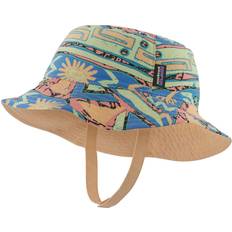 Recycled Materials Bucket Hats Children's Clothing Patagonia Graphic-Print Wide-Brim Recycled Nylon Bucket Hat - Salamander Green