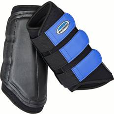 Equestrian Weatherbeeta Single Lock Brushing Boots Black/Royal Blue Pony