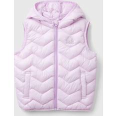 Girls - Purple Padded Vests Benetton Gilet Imbottito In Ovatta 3d Con Cappuccio, taglia 104, Lilla, Bambini Lilac (104)