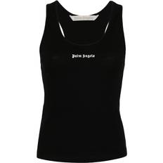 Palm Angels Overdele Palm Angels Top Med Broderet Ærmeløs T-shirt - Sort