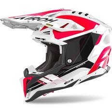 Motorcycle Equipment Airoh Aviator Saber, motocross helmet color: White/Red/Black