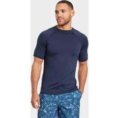 Goodfellow & Co Men's Slim Fit Short Sleeve Rash Guard Swim Shirt Navy Blue