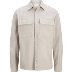 Jack & Jones Comfort Fit Overshirt - White/Summer Sand