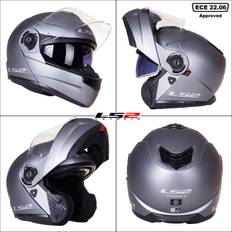 LS2 ff908 strobe p/j flip-up full face motorcycle modular crash helmet titanium