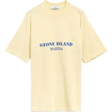 Stone Island Uomo Magliette Stone Island Island-Logo Print T Shirt Giallo-Uomo Yellow