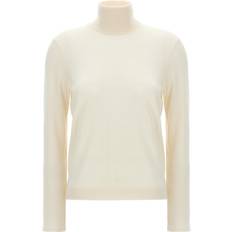 Seda Suéteres Tom Ford Ford-Silk Cashmere Turtleneck Sweater Maglioni Bianco-Donna White