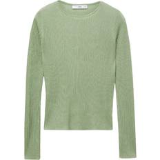 Mango Women Jumpers Mango Fine ribbed-knit sweater pastel green Woman Pastel Green