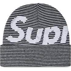 Supreme Accessori Supreme Big Logo Beanie - Black Stripe