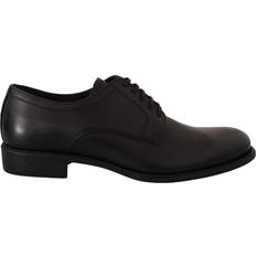 Dolce & Gabbana Elegant Black Derby Formal Sko Black, Color_Sort, EU40/US7, Formal Men Shoes, Herre, Lace up, Loafers, Material: 100% Leather, Mokkasiner, new-with-tags, Sko, Sort