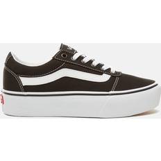 Vans Trainers Vans womens ward platform canvas trainers (black)